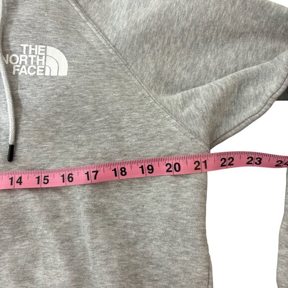 North Face Logo Pullover Hoodie Heather Gray Size Medium - Picture 5 of 8